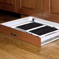 Hide-a-way step stool in toe kick