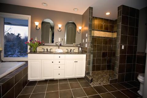 Wide view of the bathroom